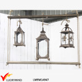 3 Glass Windows Wood Vintage Candle Hanging Lantern